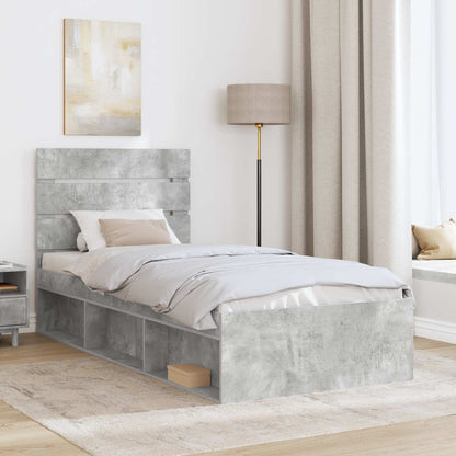 Bedframe Concerte Grijs 90 x 190 cm Massief grenenhout