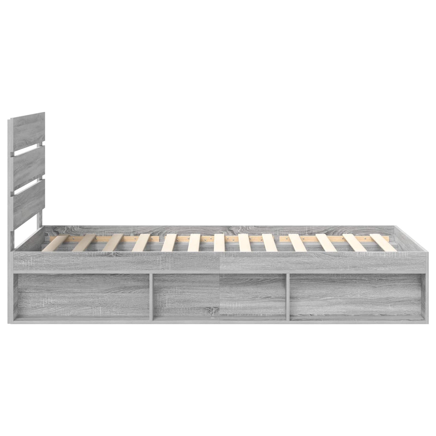 Bedframe Massief Grenenhout Grijs Sonoma 90 x 190 cm