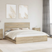 Bedframe met lade 200x200 cm Sonoma eiken