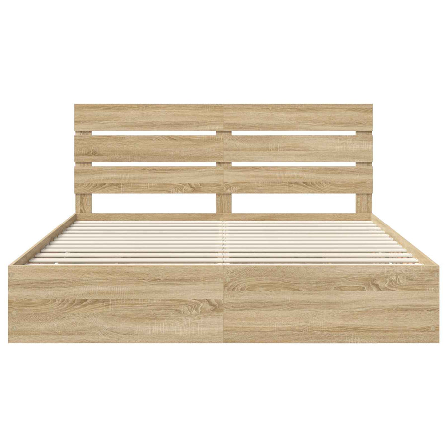 Bedframe met lade Sonoma Eiken 200 x 200 cm Ingenieurshout