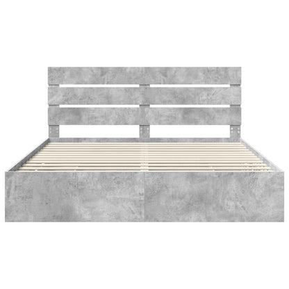Bedframe met lade Beton Grijs 200 x 200 cm Ingenieurshout