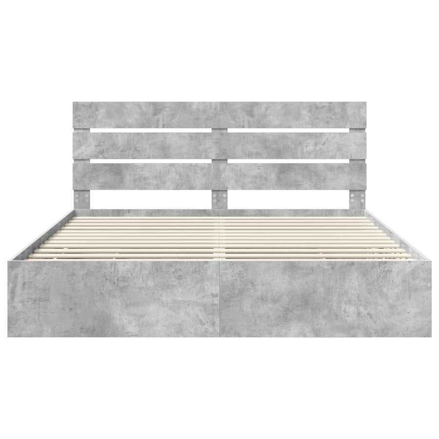 Bedframe met lade Beton Grijs 200 x 200 cm Ingenieurshout
