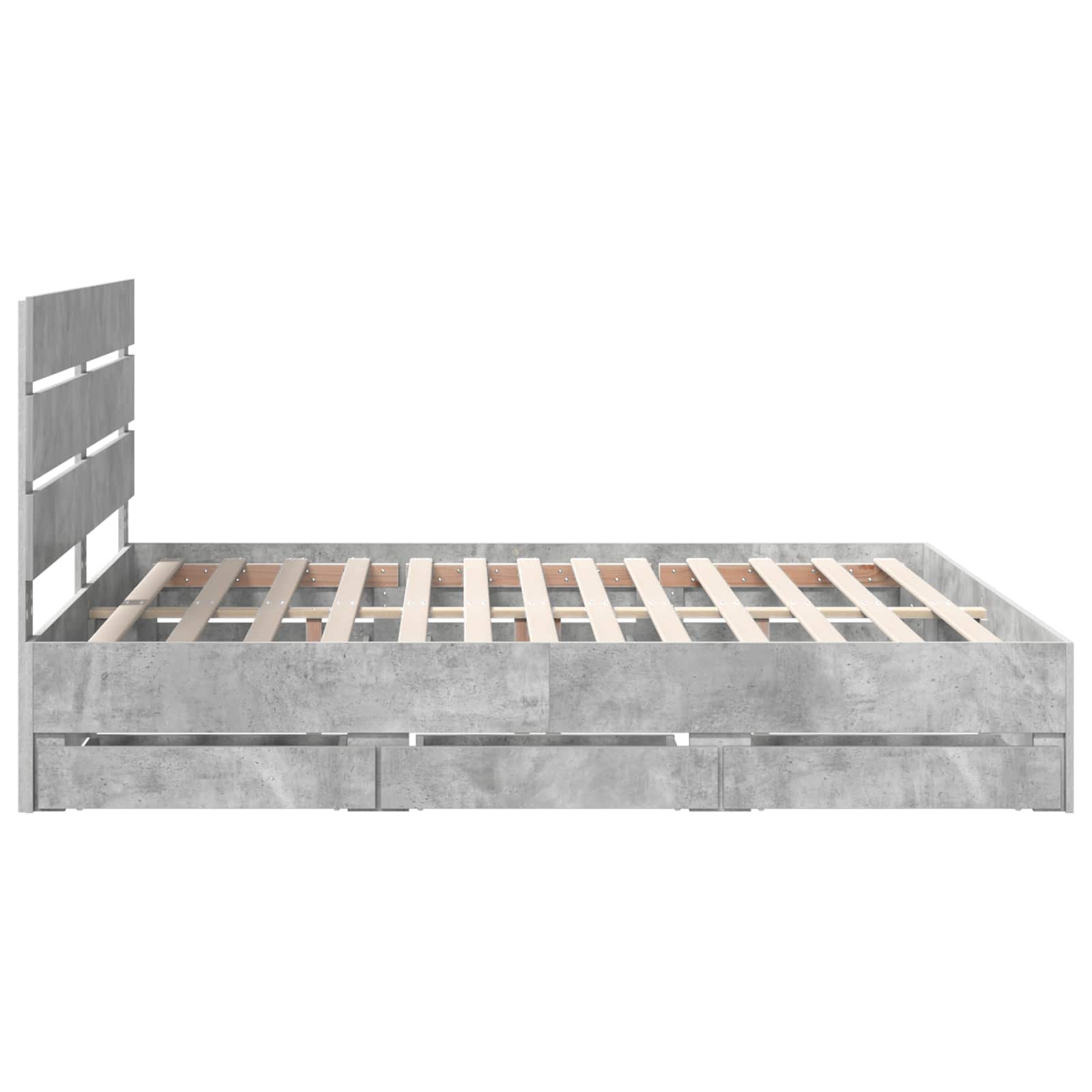 Bedframe met lade Beton Grijs 200 x 200 cm Ingenieurshout