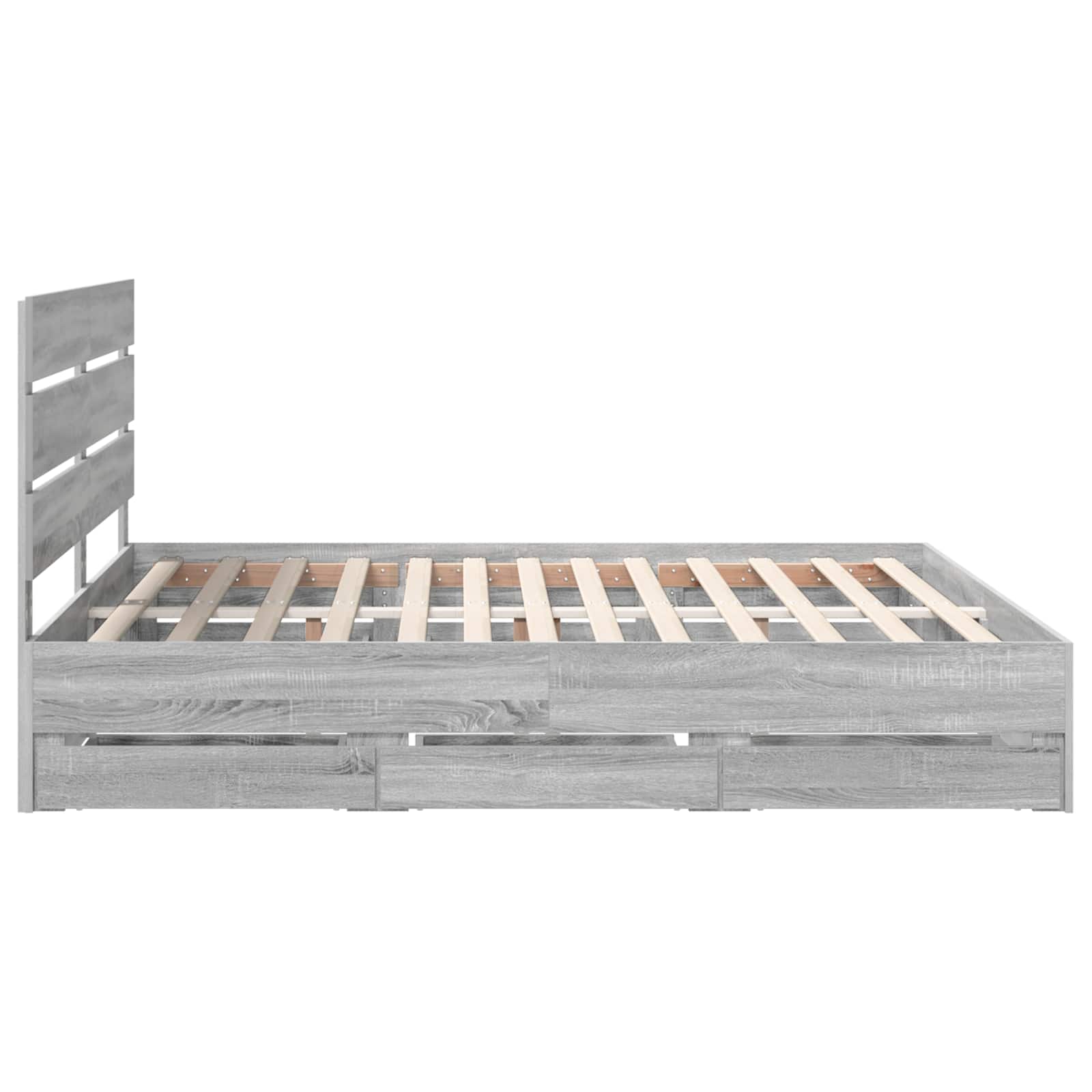 Bedframe met lade Grijs Sonoma 200 x 200 cm Ingenieurshout