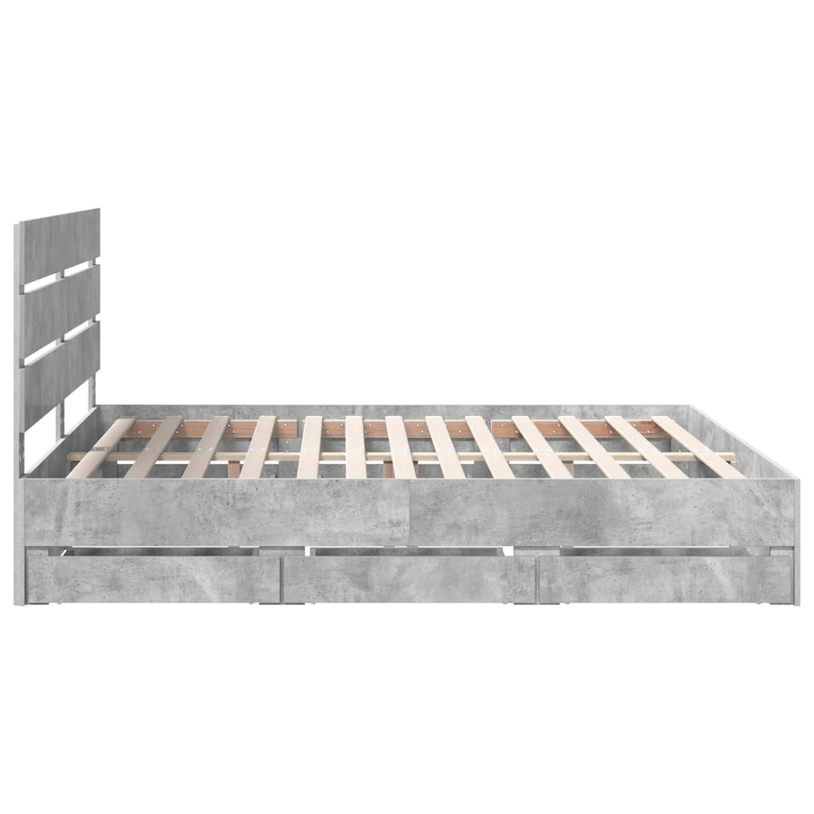 Bedframe met lade Beton Grijs 180 x 200 cm Ingenieurshout