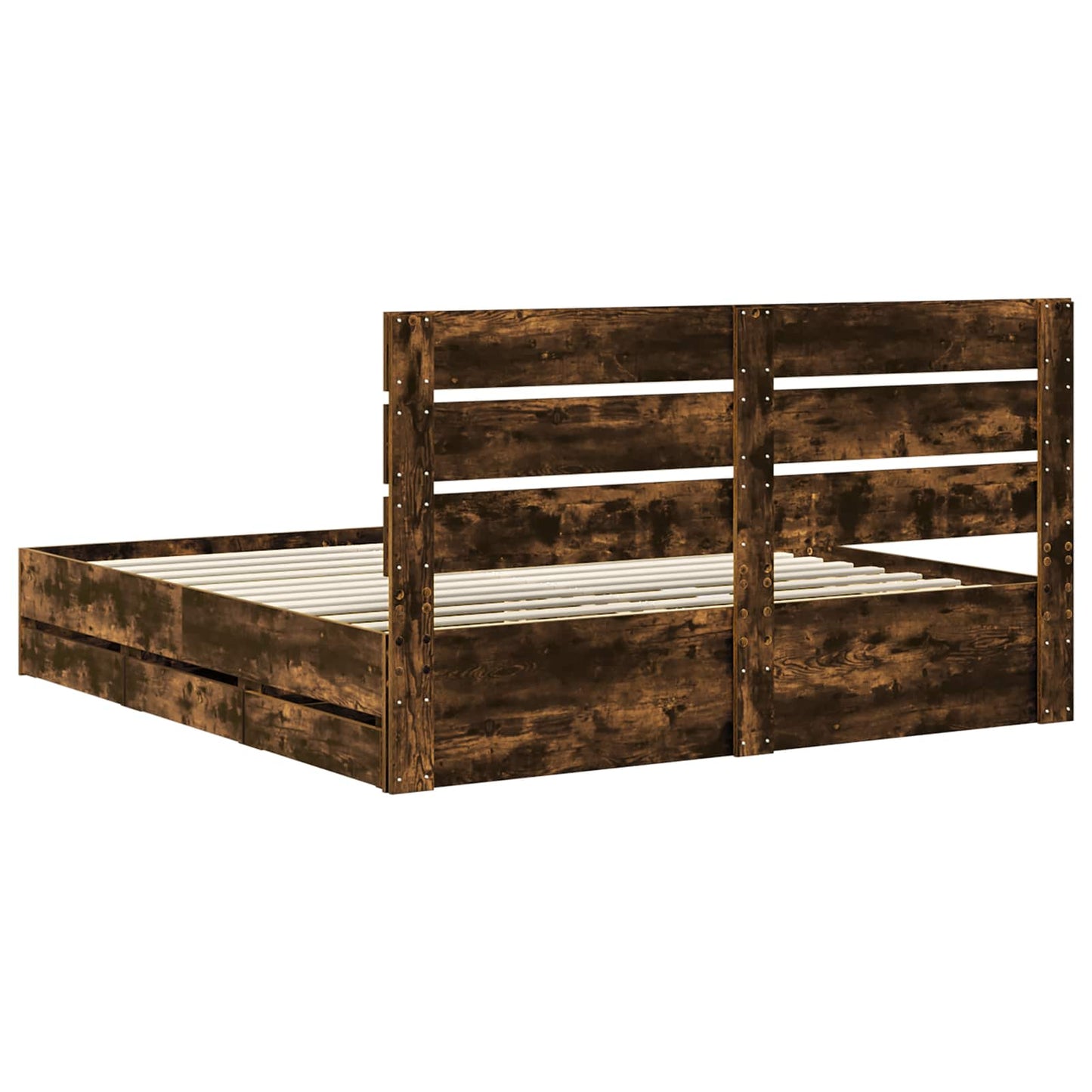 Bedframe met lade Gerookt eiken 180 x 200 cm Ingenieurshout