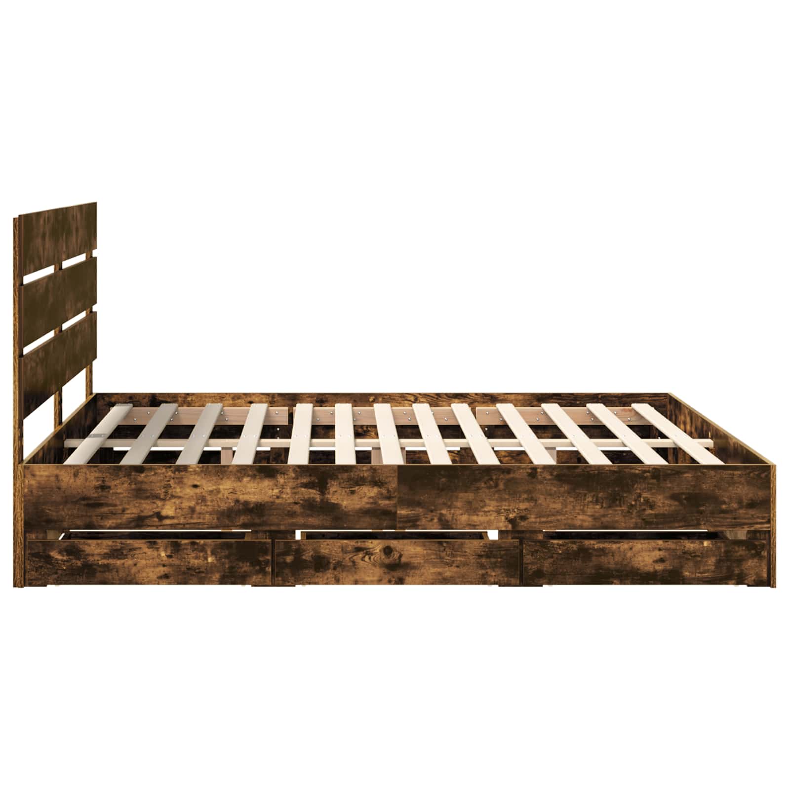 Bedframe met lade Gerookt eiken 180 x 200 cm Ingenieurshout