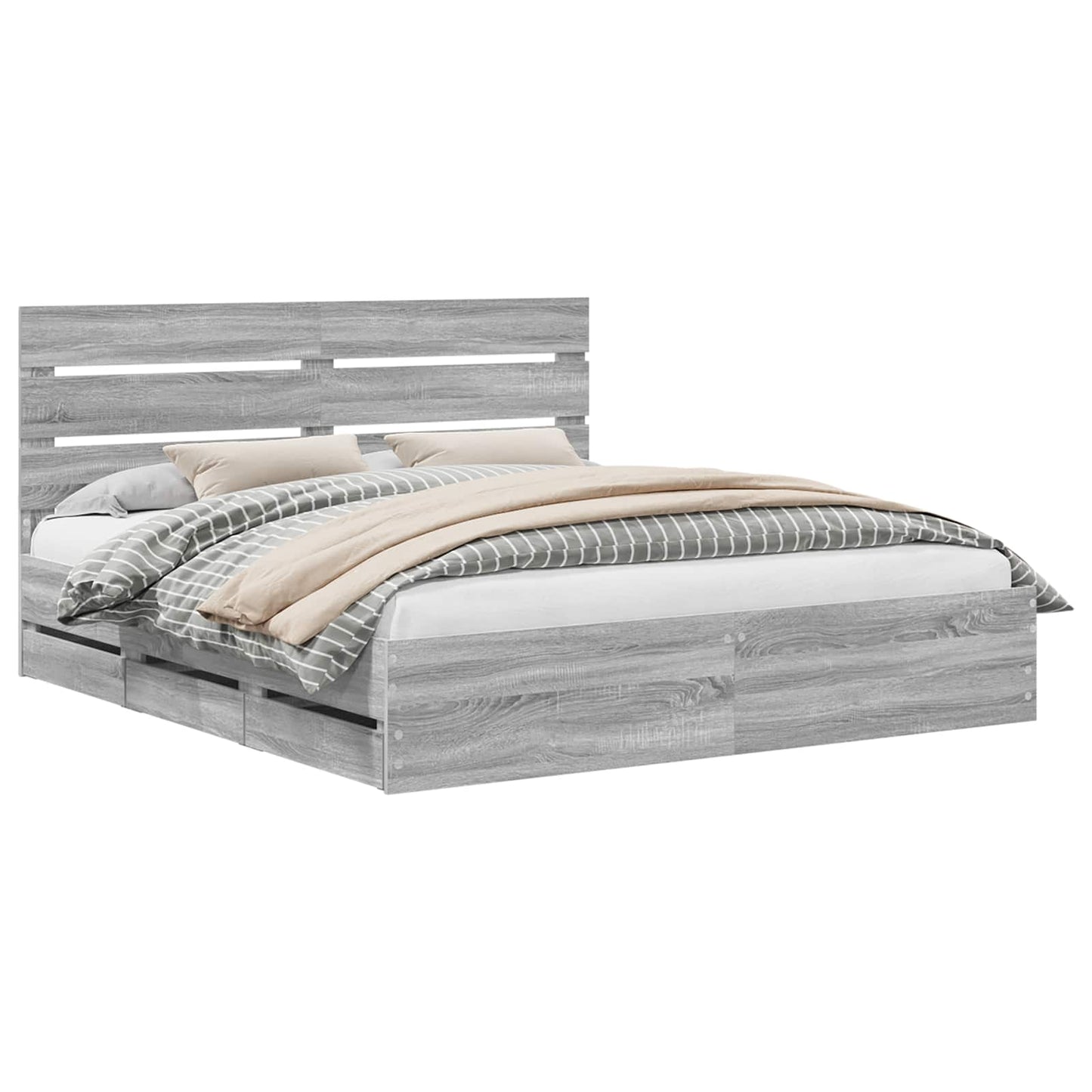 Bedframe met lade Grijs Sonoma 180 x 200 cm Ingenieurshout