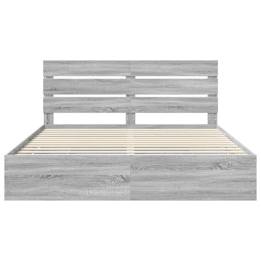 Bedframe met lade Grijs Sonoma 180 x 200 cm Ingenieurshout