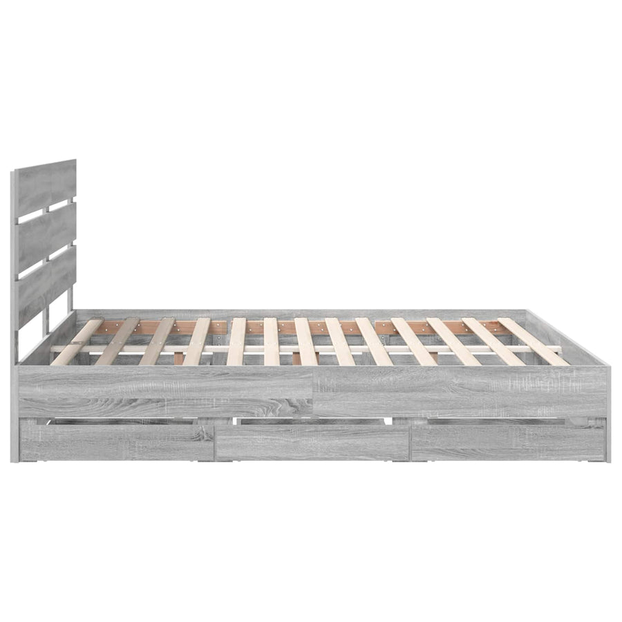 Bedframe met lade Grijs Sonoma 180 x 200 cm Ingenieurshout