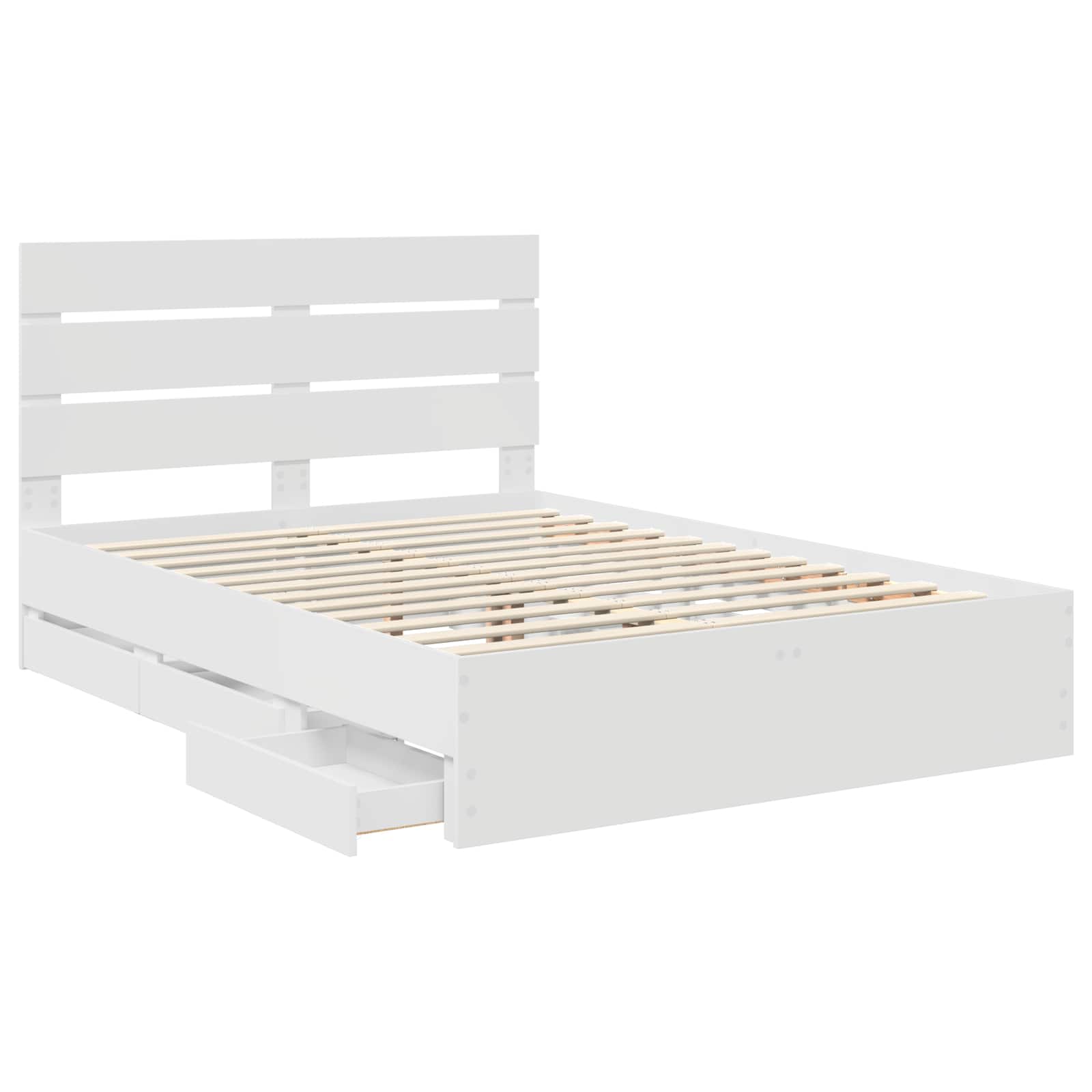 Bedframe met lade met opslag Wit 160 x 200 cm Ingenieurshout