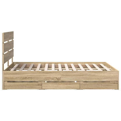 Bedframe met lade Sonoma Eiken 160 x 200 cm Ingenieurshout