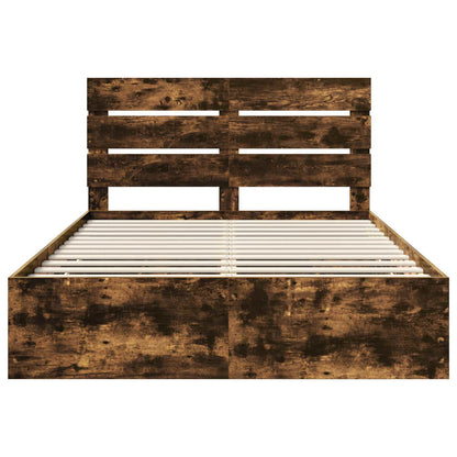 Bedframe met lade Gerookt eiken 160 x 200 cm Ingenieurshout