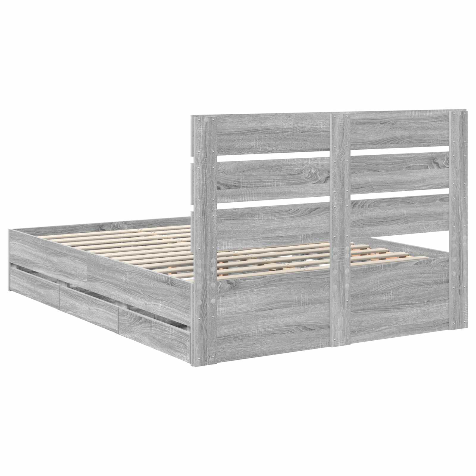 Bedframe met lade Grijs Sonoma 160 x 200 cm Ingenieurshout