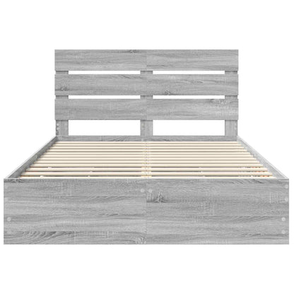 Bedframe met lade Grijs Sonoma 160 x 200 cm Ingenieurshout