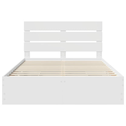 Bedframe met lade met opslag Wit 150 x 200 cm Ingenieurshout