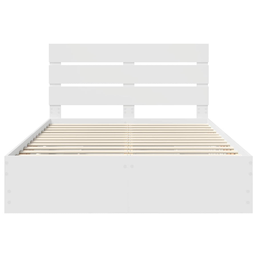 Bedframe met lade met opslag Wit 150 x 200 cm Ingenieurshout