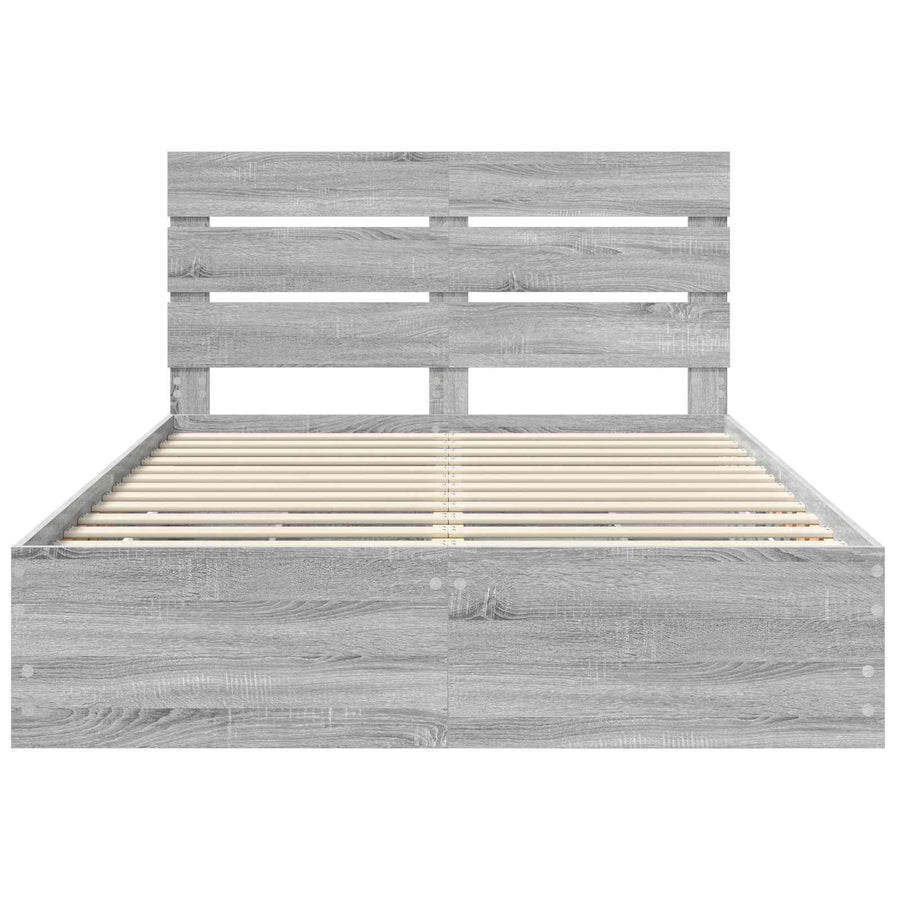 Bedframe met lade Grijs Sonoma 150 x 200 cm Ingenieurshout