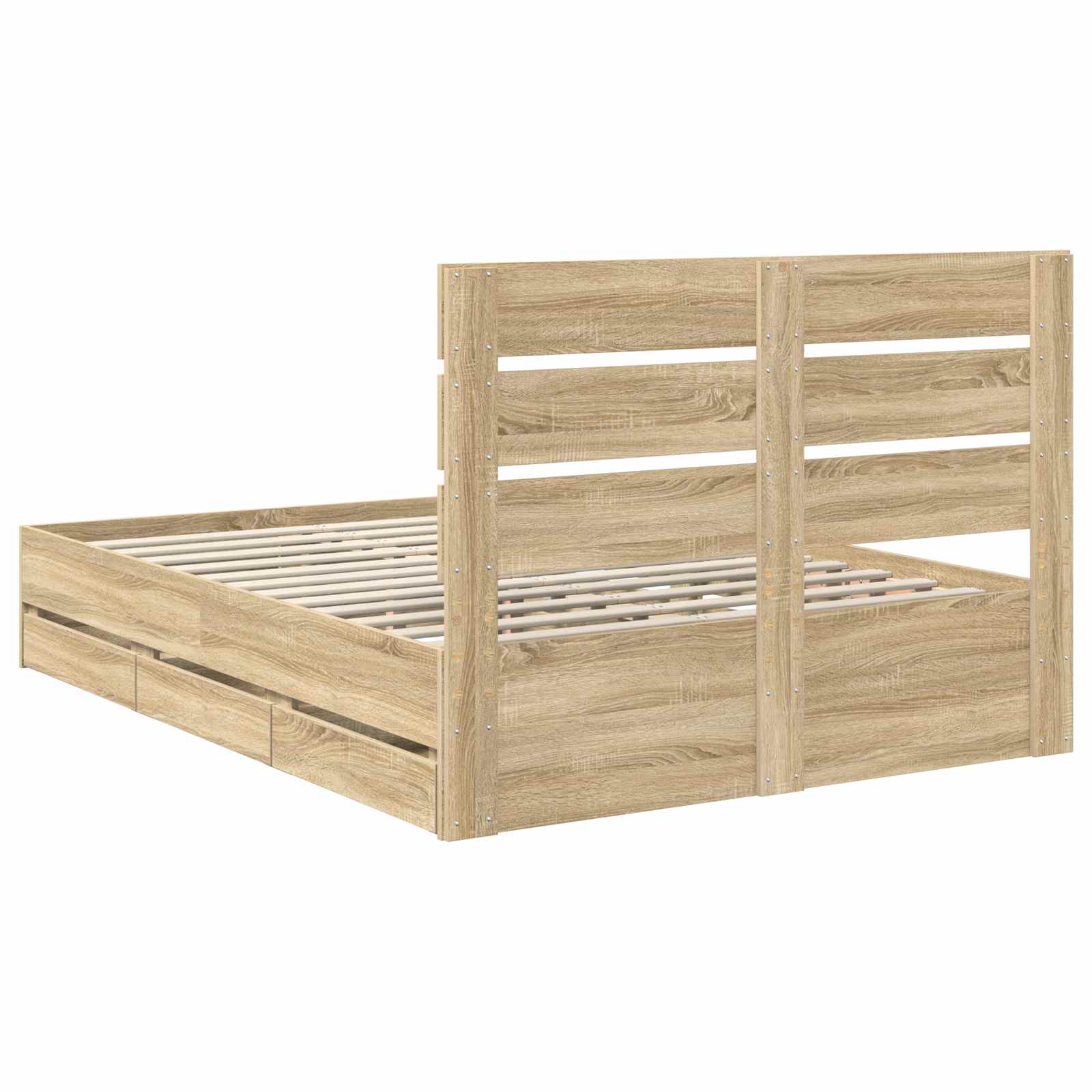 Bedframe met lade Sonoma Eiken 140 x 200 cm Ingenieurshout