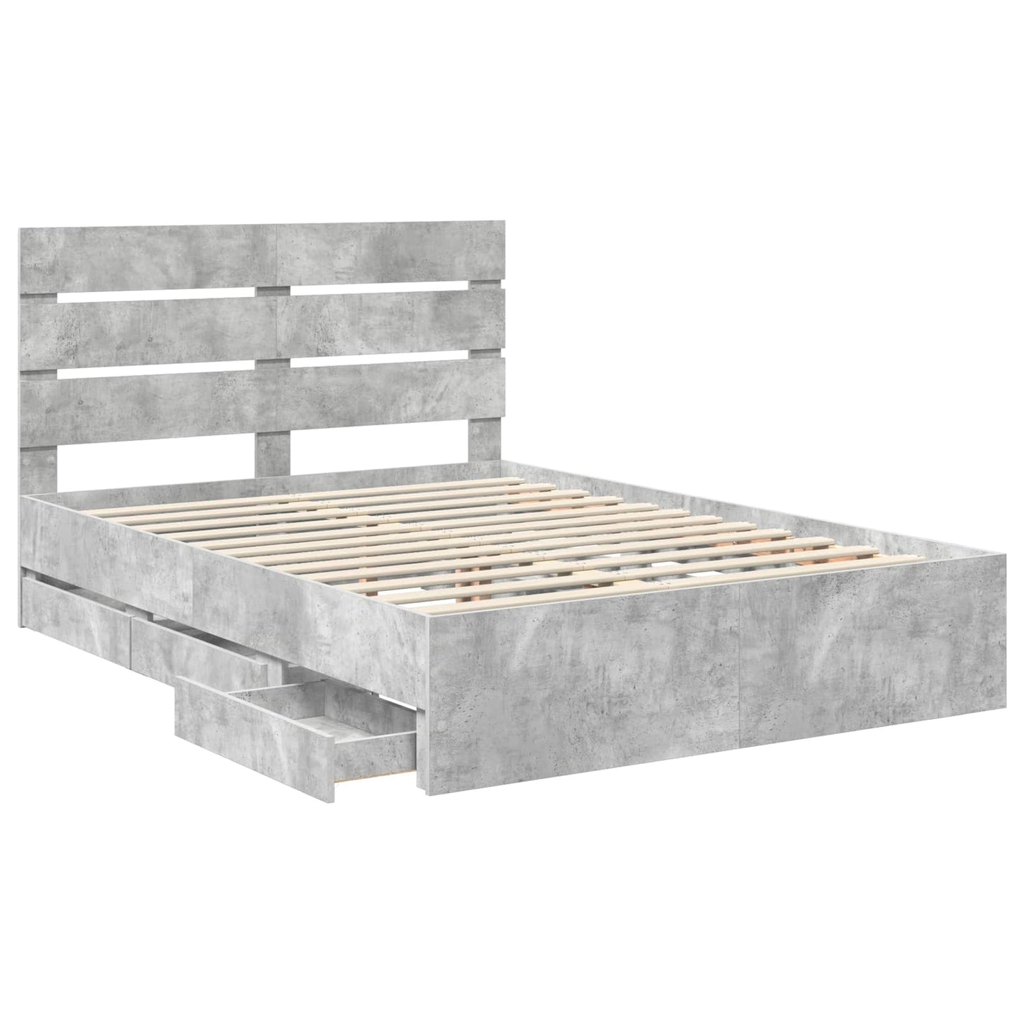 Bedframe met lade Beton Grijs 140 x 200 cm Ingenieurshout