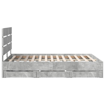 Bedframe met lade Beton Grijs 140 x 200 cm Ingenieurshout