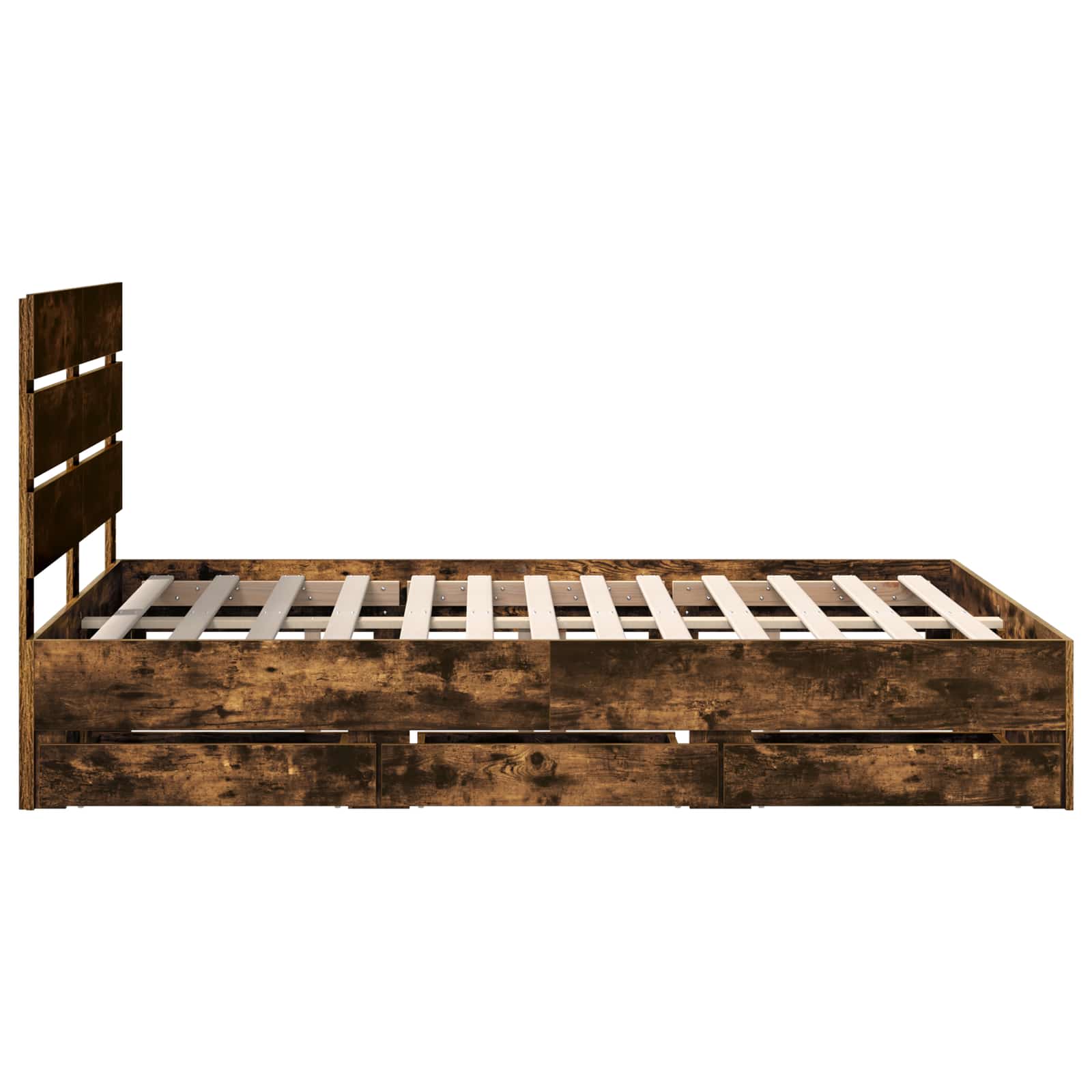 Bedframe met lade Gerookt eiken 140 x 200 cm Ingenieurshout