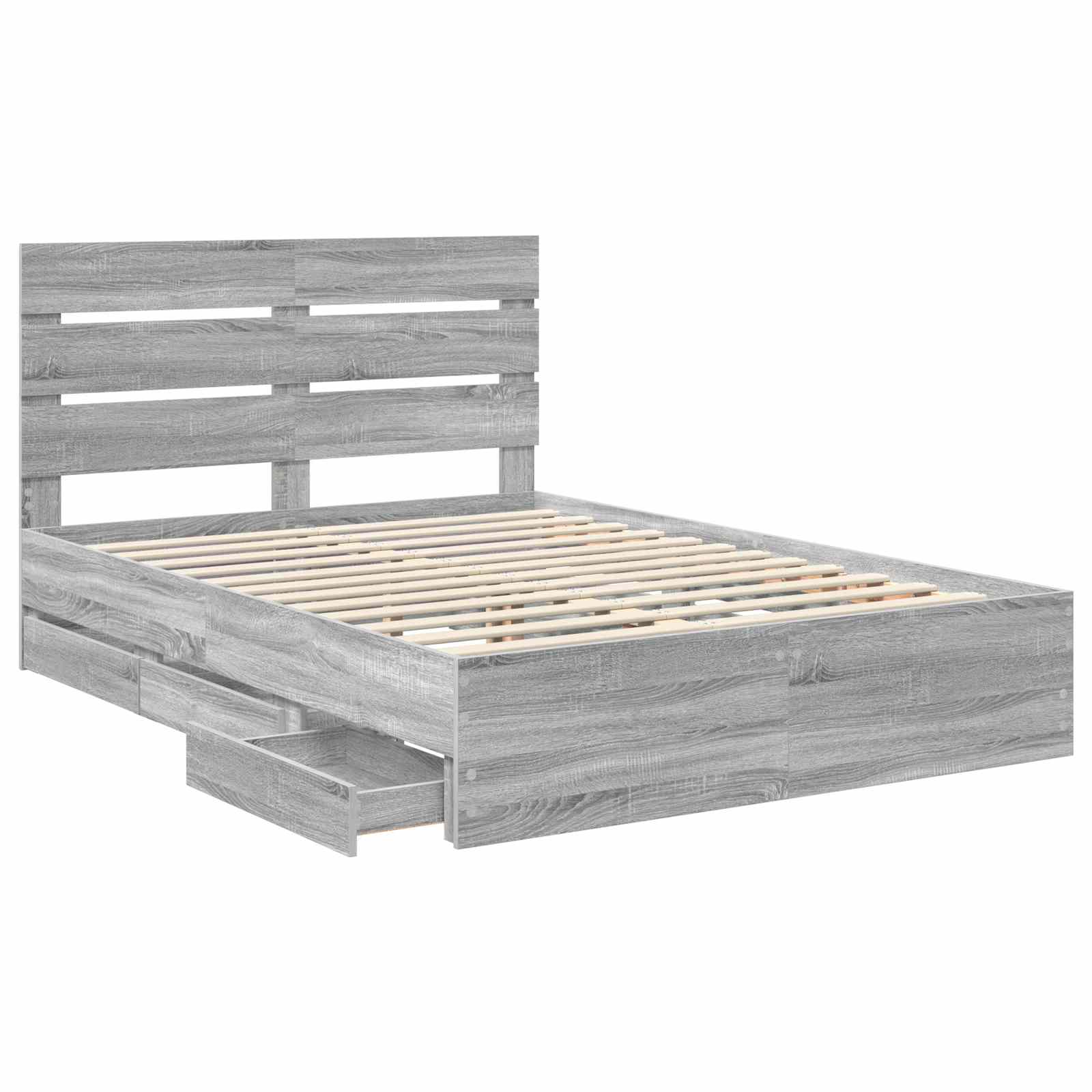 Bedframe met lade Grijs Sonoma 140 x 200 cm Ingenieurshout