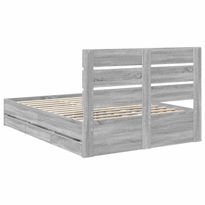 Bedframe met lade Grijs Sonoma 140 x 200 cm Ingenieurshout