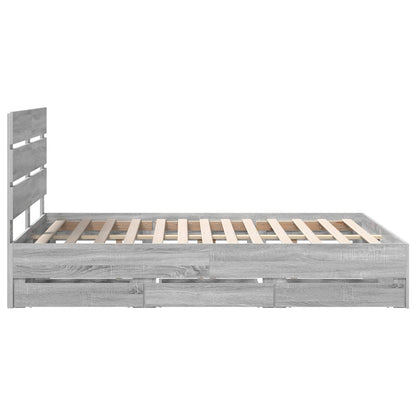 Bedframe met lade Grijs Sonoma 140 x 200 cm Ingenieurshout