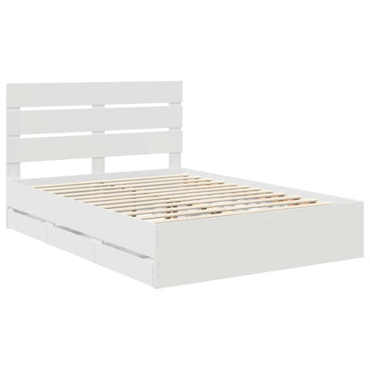 Bedframe met lade met opslag Wit 140 x 190 cm Ingenieurshout