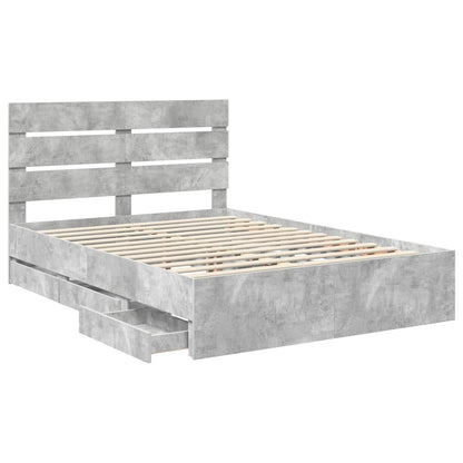 Bedframe met lade Beton Grijs 140 x 190 cm Ingenieurshout