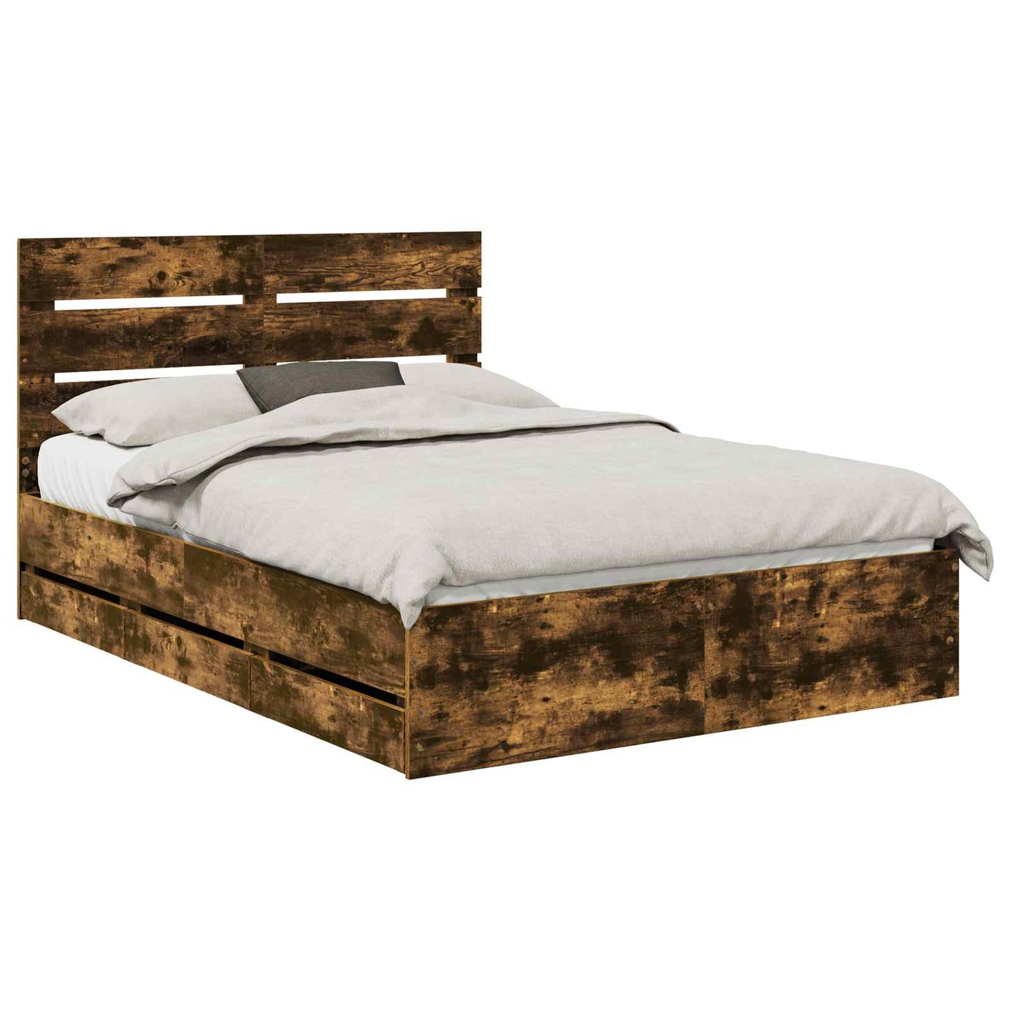 Bedframe met lade Gerookt eiken 140 x 190 cm Ingenieurshout