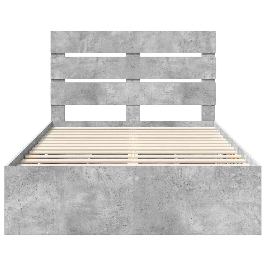 Bedframe met lade Beton Grijs 135 x 190 cm Ingenieurshout