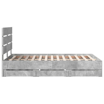 Bedframe met lade Beton Grijs 135 x 190 cm Ingenieurshout