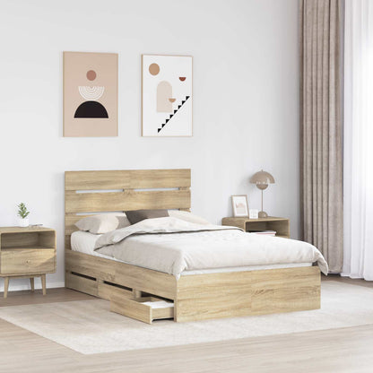 Bedframe met lade Sonoma Eiken 120 x 200 cm Ingenieurshout
