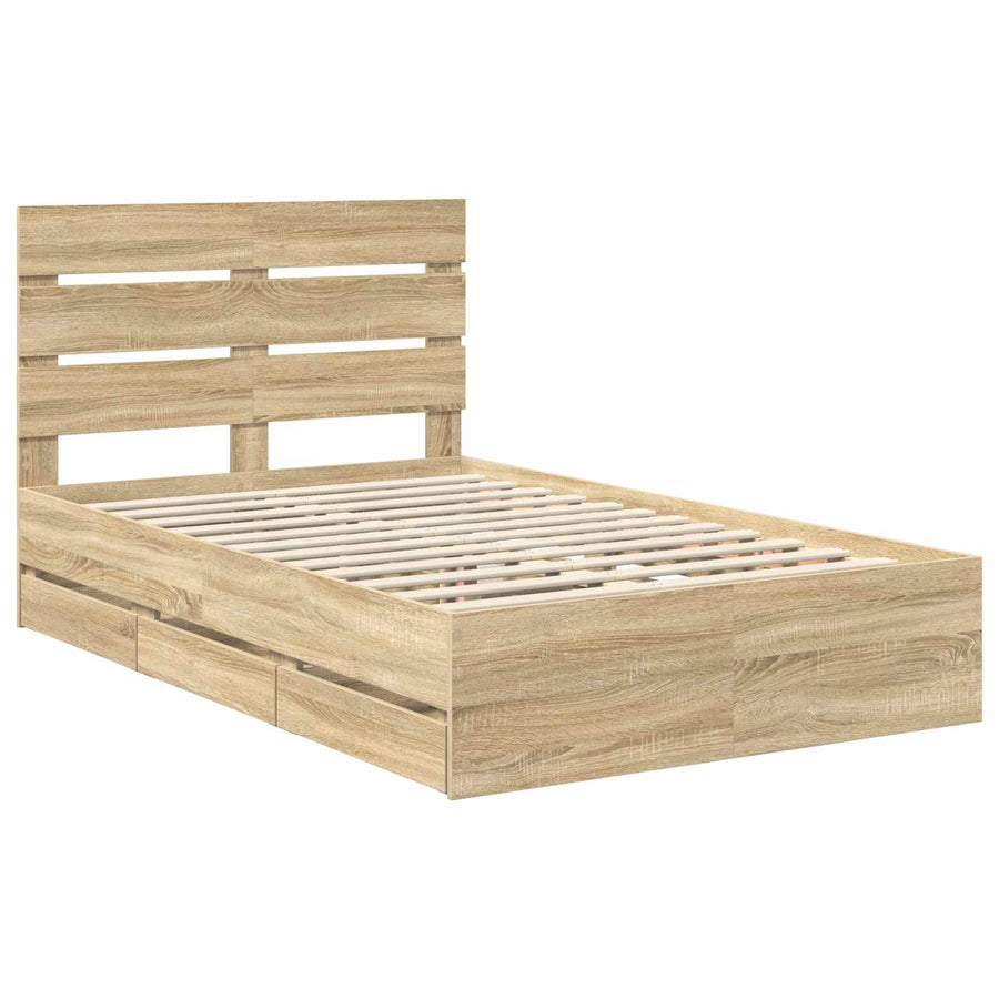 Bedframe met lade Sonoma Eiken 120 x 190 cm Ingenieurshout