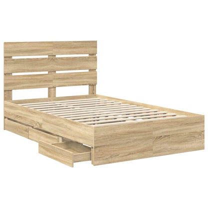 Bedframe met lade Sonoma Eiken 120 x 190 cm Ingenieurshout