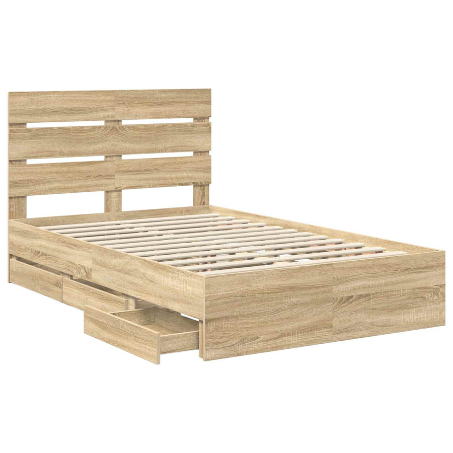 Bedframe met lade Sonoma Eiken 120 x 190 cm Ingenieurshout
