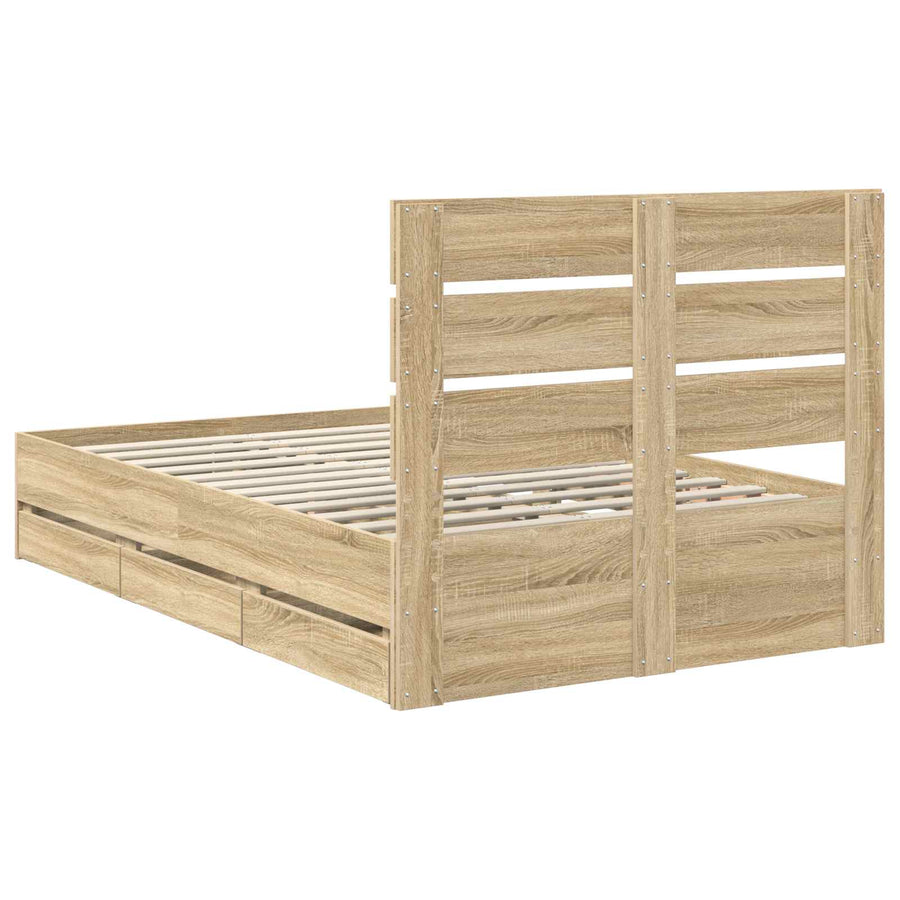 Bedframe met lade Sonoma Eiken 120 x 190 cm Ingenieurshout