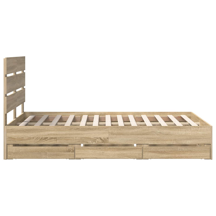 Bedframe met lade Sonoma Eiken 120 x 190 cm Ingenieurshout