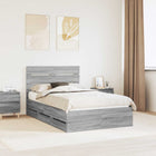 Bedframe met lade grijs 120x190 cm ingenieurshout