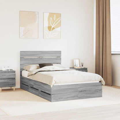 Bedframe met lade Grijs Sonoma 120 x 190 cm Ingenieurshout