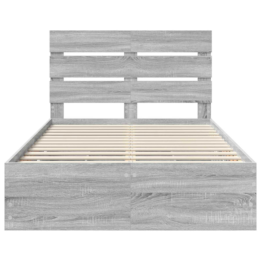 Bedframe met lade Grijs Sonoma 120 x 190 cm Ingenieurshout