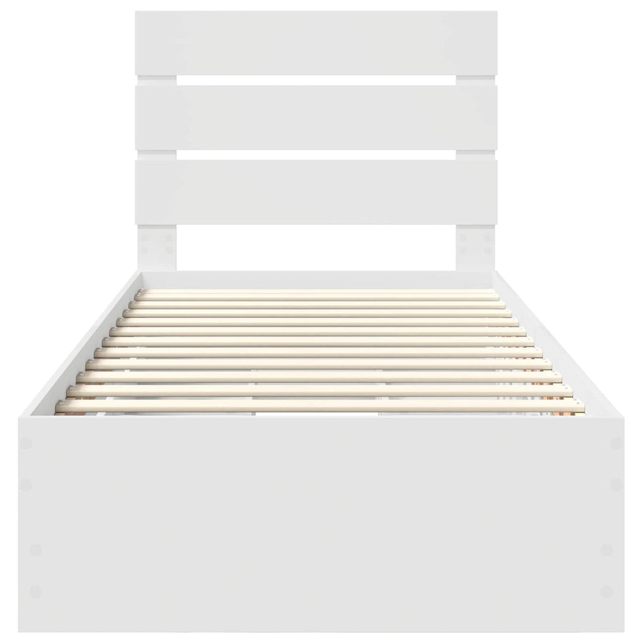 Bedframe met lade met opslag Wit 100 x 200 cm Ingenieurshout