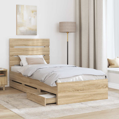 Bedframe met lade Sonoma Eiken 100 x 200 cm Ingenieurshout