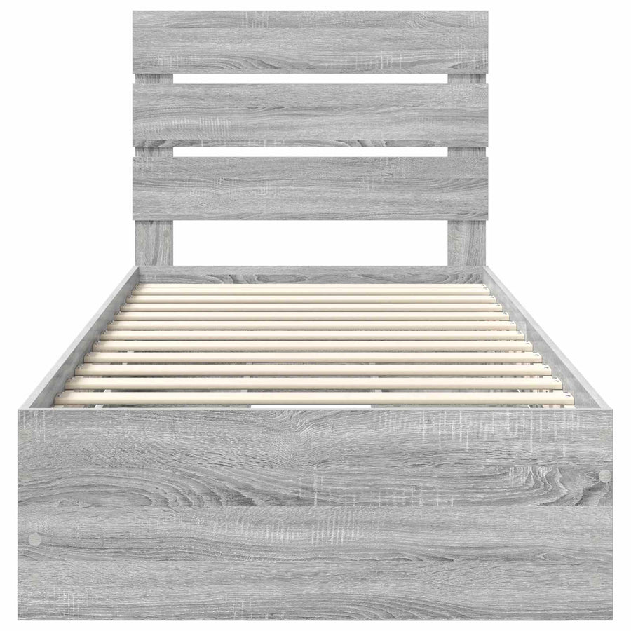 Bedframe met lade Grijs Sonoma 90 x 200 cm Ingenieurshout