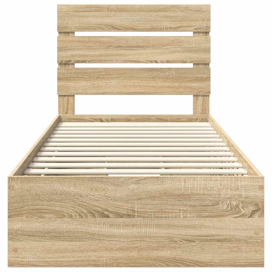 Bedframe met lade Sonoma Eiken 75 x 190 cm Ingenieurshout