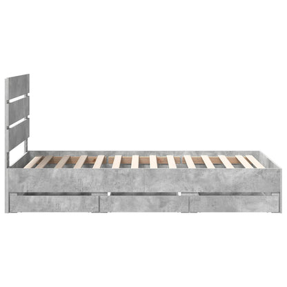 Bedframe met lade Beton Grijs 75 x 190 cm Ingenieurshout