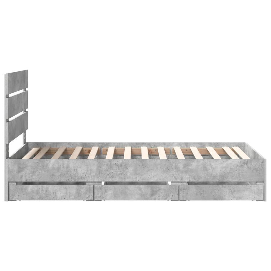 Bedframe met lade Beton Grijs 75 x 190 cm Ingenieurshout