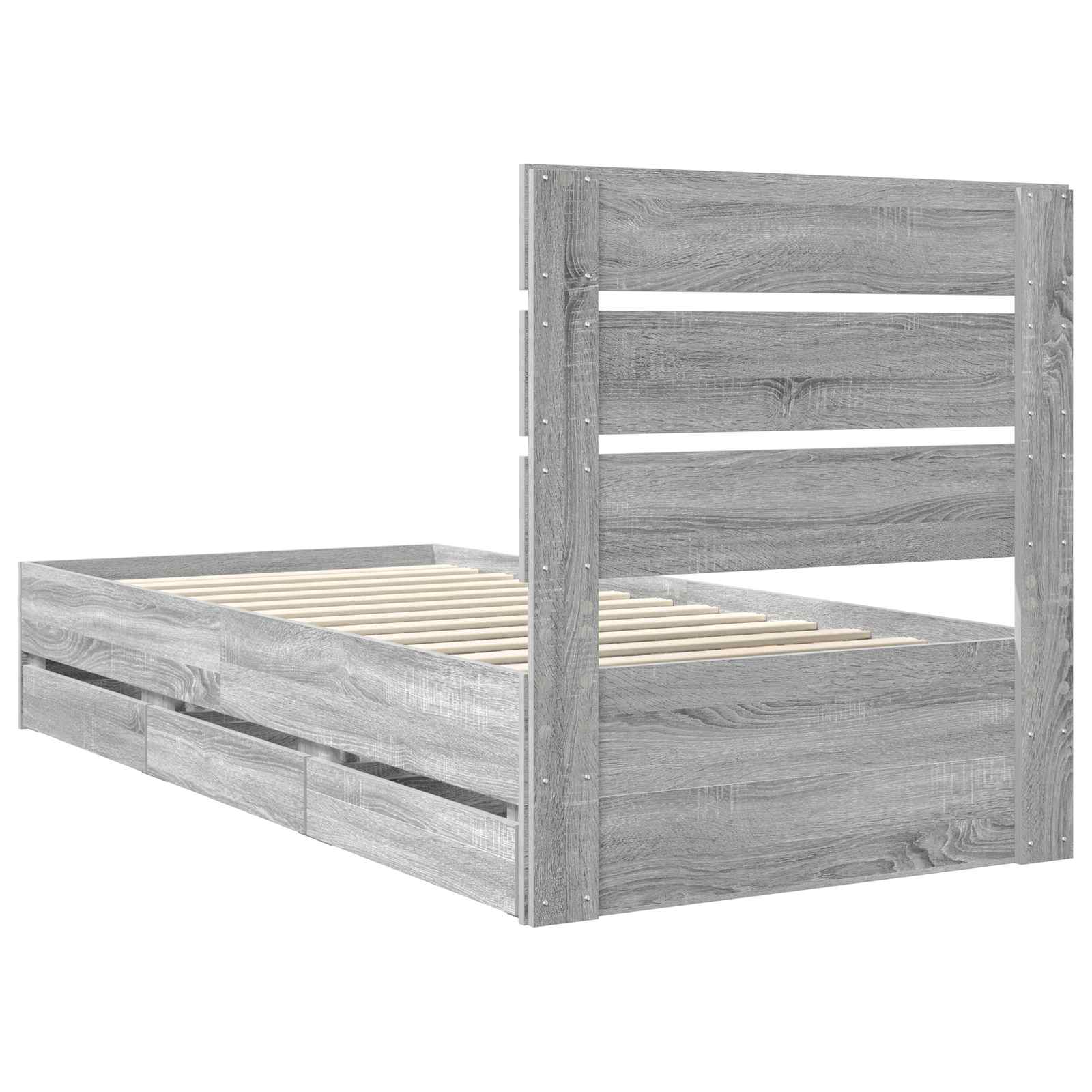Bedframe met lade Grijs Sonoma 75 x 190 cm Ingenieurshout
